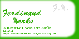 ferdinand marks business card